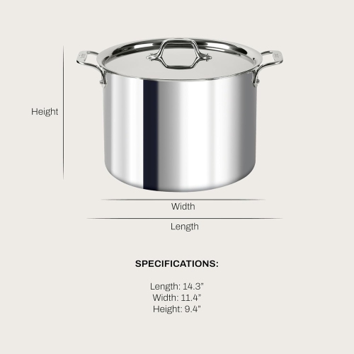 All-Clad Tri-Ply Stainless Steel Stock Pot 11.4 L