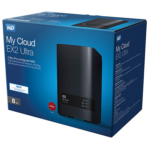 WD My Cloud EX2 Ultra 8TB Network Attached Storage (WDBVBZ0080JCH 