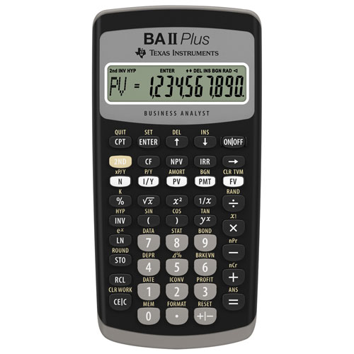Calculatrice financière BA-II Plus de Texas Instruments