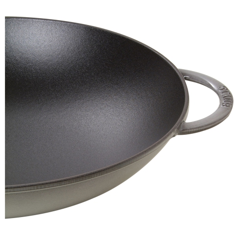 Staub Grey Cast Iron Wok - 14.5" / 37 cm