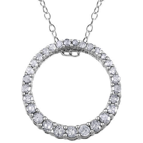 Circle of Life Pendant in Sterling Silver with 0.33ctw White Diamond on an 18" Sterling Silver Chain