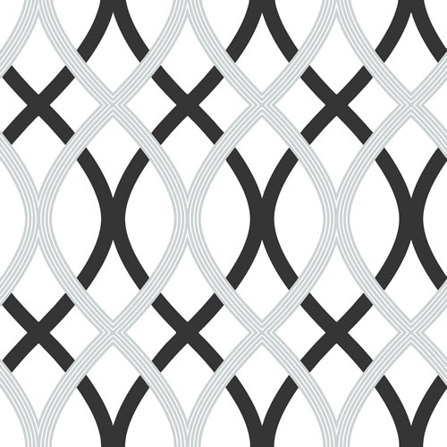 NuWallpaper Lattice Peel and Stick Wallpapear - Black/Silver