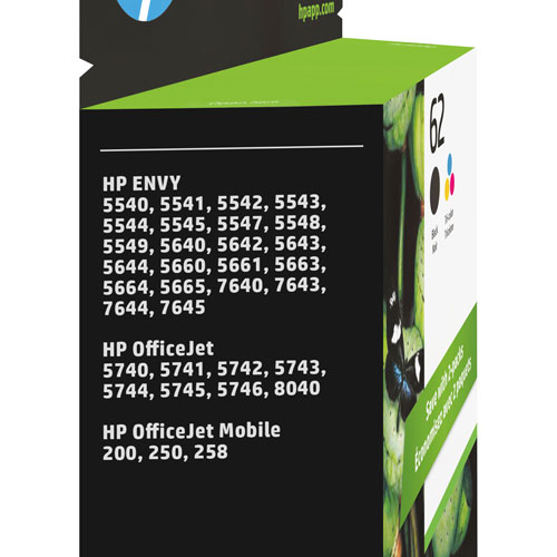HP 62 Colour/Black Ink - 2 Pack