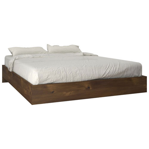 Nocce Contemporary Platform Bed - Double - Truffle
