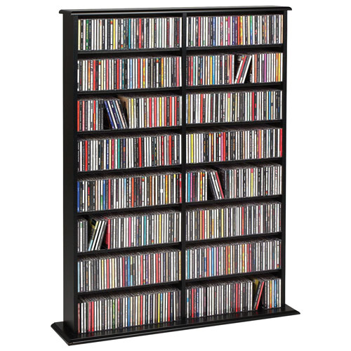 Prepac 14-Shelf Adjustable Multimedia Storage Shelf - Black