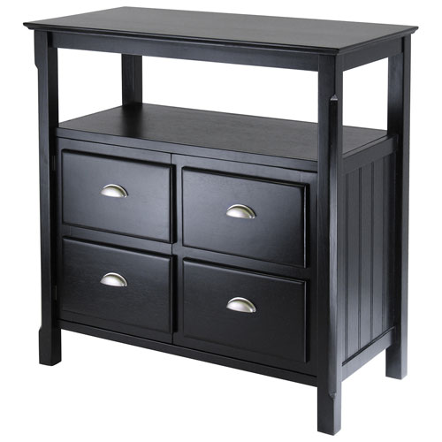 Timber 4-Drawer Buffet Sideboard Table - Black