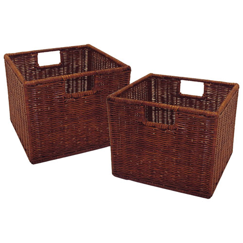 Leo Small Wired Baskets - Set of 2 - Antique Walnut