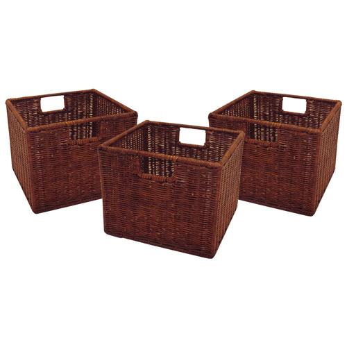Leo Small Wired Baskets - Set of 3 - Antique Walnut