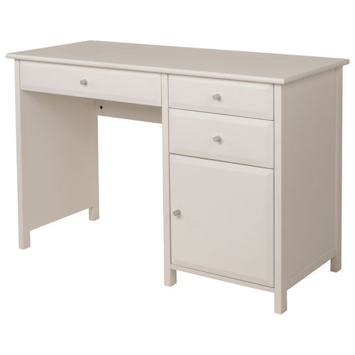 Delta Transitional Desk with Filing Cabinet - White