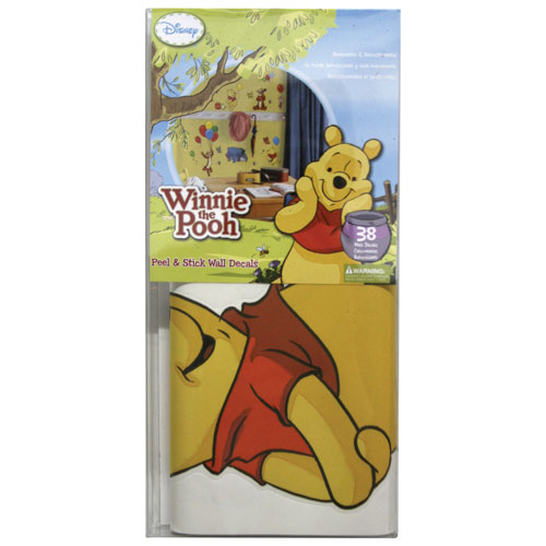 RoomMates Pooh & Friends Peel and Stick Wall Decals - Yellow/Red/Blue