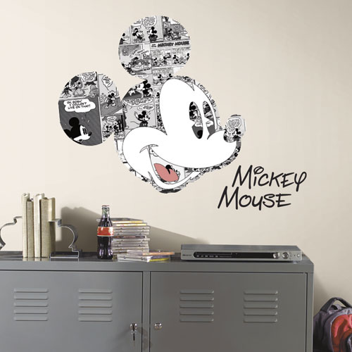 RoomMates Disney Mickey Mouse Comic Peel and Stick Wall Decals - Grey