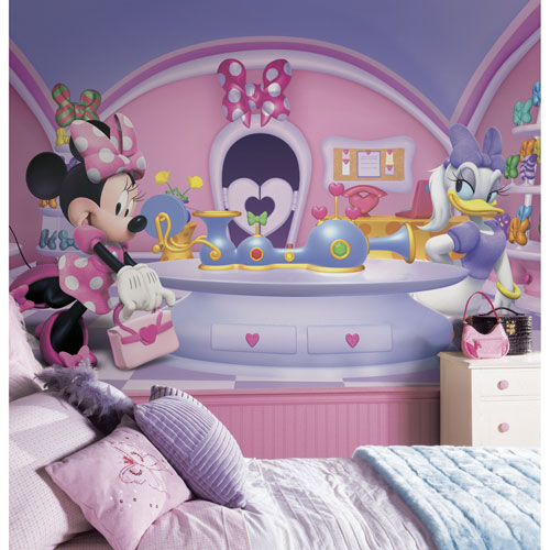 RoomMates Minnie Fashionista XL Wallpaper Mural - Pink/Purple