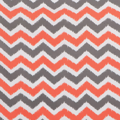 Gouchee Design Selena Curtain - Set of 2 - Coral/Grey/White