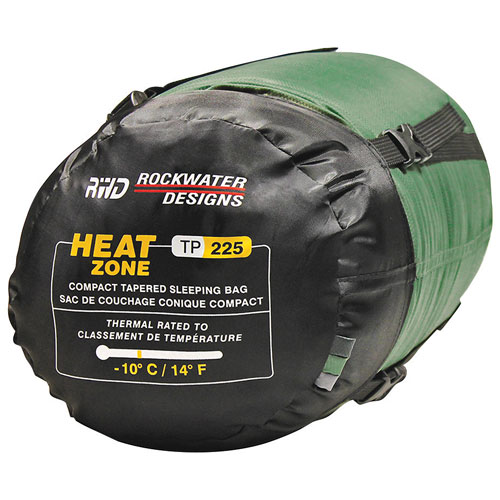 Sac de couchage Heat Zone semi-rectangulaire de Rockwater Designs - Vert-gris foncé