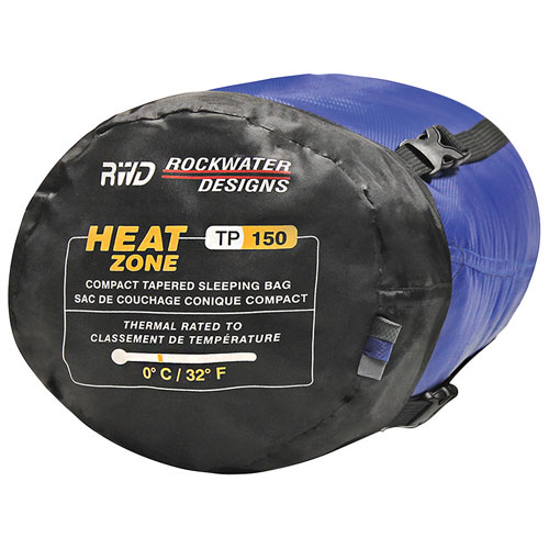 Sac de couchage Heat Zone semi-rectangulaire de Rockwater Designs - Bleu royal-gris foncé
