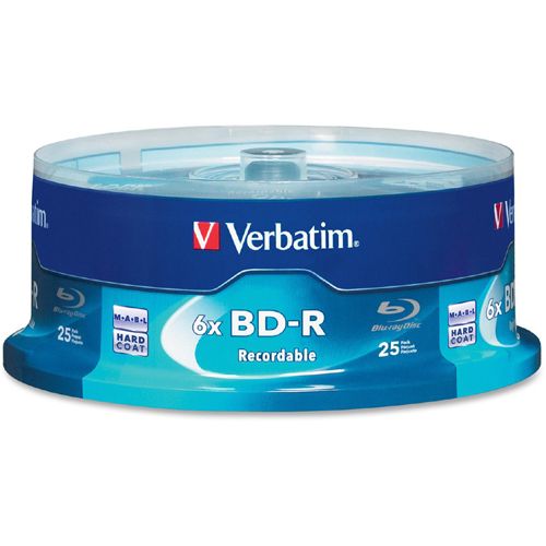 Verbatim BD-R 25GB 6X with Branded Surface - 25pk Spindle Box