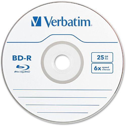 Verbatim BD-R 25GB 6X with Branded Surface - 25pk Spindle Box