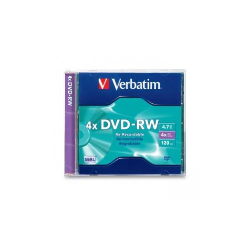 Verbatim DVD-RW 4.7GB 4X with Branded Surface - 1pk Slim Case