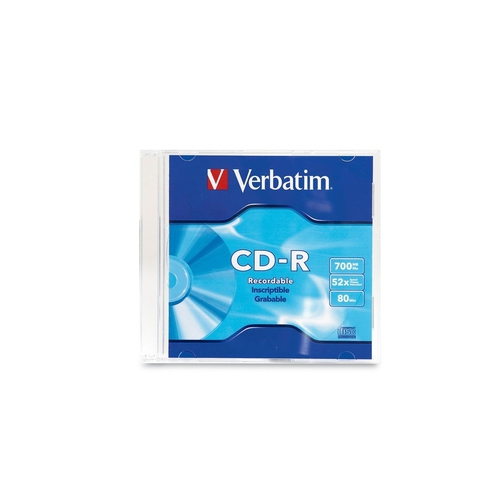 Verbatim CD-R 700MB 52X with Branded Surface - 1pk Slim Case