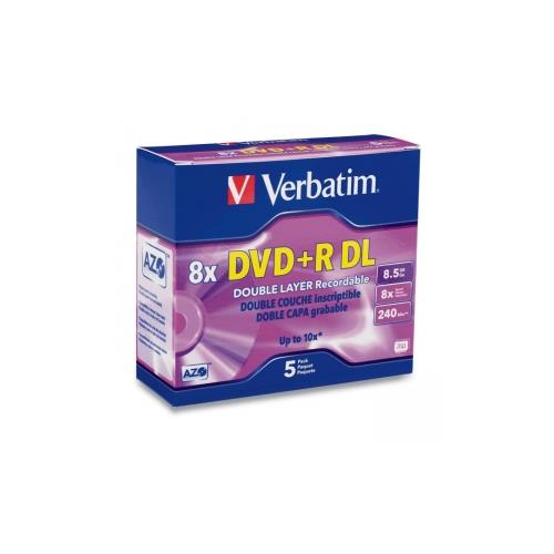 Verbatim 95311 DVD Recordable Media - DVD+R DL - 8x - 8.50 GB - 5 Pack Jewel Case