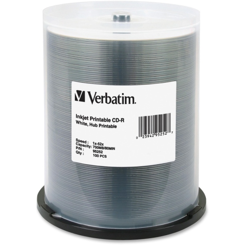 VERBATIM  52X Inkjet/hub Printable CD-R Discs