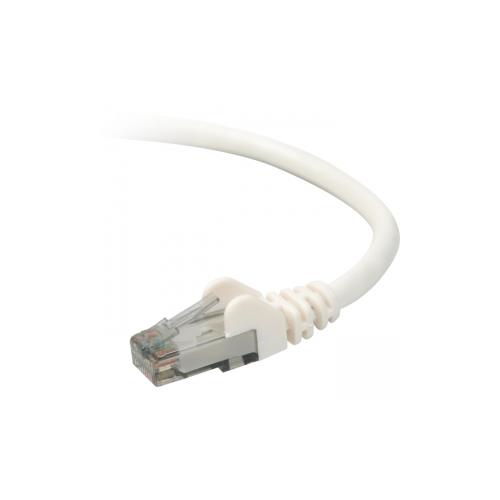 Belkin Components 15ft Cat6 Snagless Patch Cable, Utp, White Pvc Jacket, 23awg, 50 Micron, Gold Pl