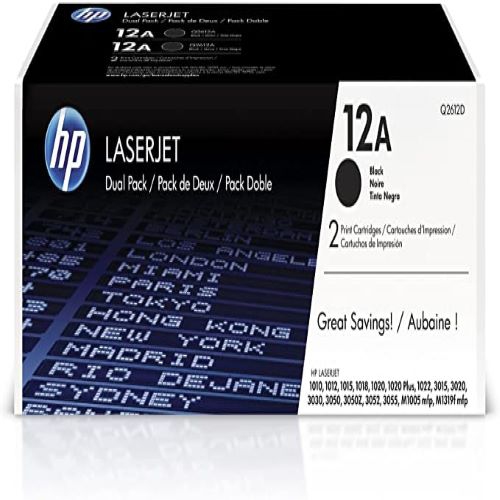 HP 12A 2-pack Black Original LaserJet Toner Cartridges