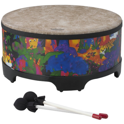 REMO  Kids Percussion Gathering Drum - 8"x18", Rain Forest