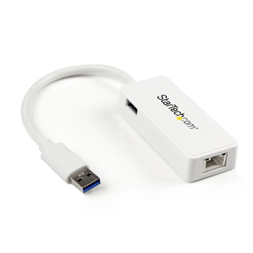 Image 1 de 3.. StarTech USB 3 Gigabit Ethernet Adapter NIC w/ USB Port - White