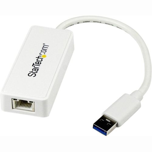 StarTech USB 3 Gigabit Ethernet Adapter NIC w/ USB Port - White