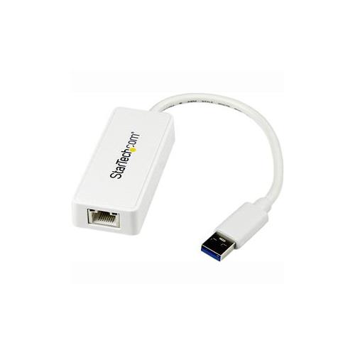 StarTech USB 3 Gigabit Ethernet Adapter NIC w/ USB Port - White