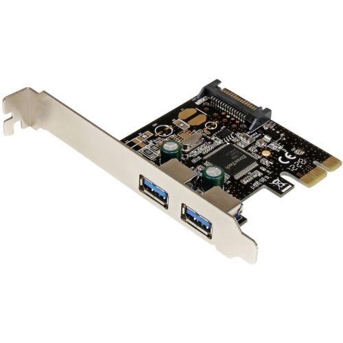 StarTech 2 Port PCI Express PCIe USB 3.0 Controller Card w SATA Power