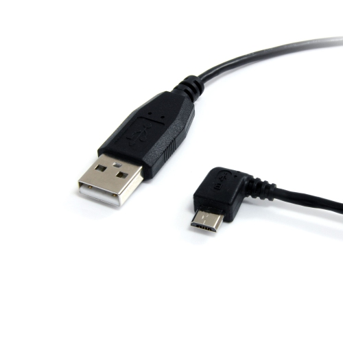 StarTech 1 ft Micro USB Cable - A to Left Angle Micro B