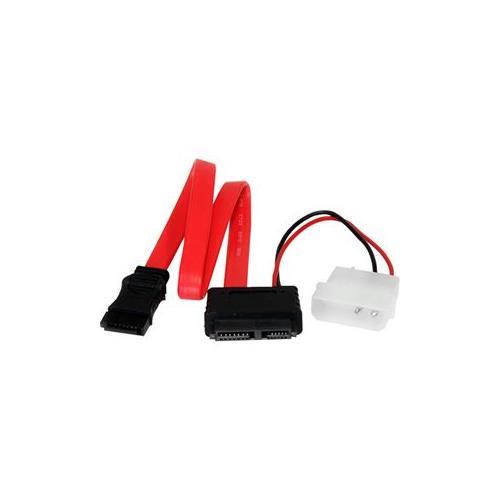 StarTech 12in Slimline SATA to SATA with LP4 Power Cable Adapter