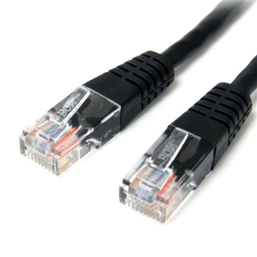 StarTech 1 ft Black Cat5e / Cat 5 Molded Patch Cable 1ft