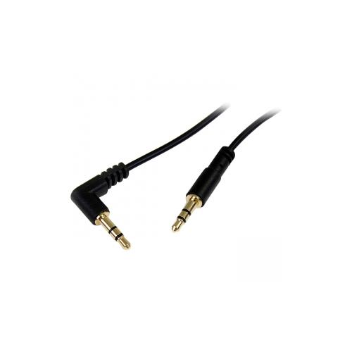 StarTech 3 ft Slim 3.5mm to Right Angle Stereo Audio Cable - M/M