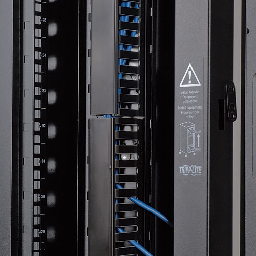 Tripp Lite SmartRack Vertical Cable Manager - Black