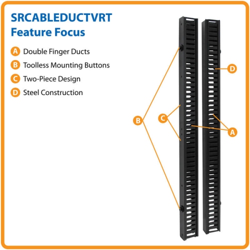 Tripp Lite SmartRack Vertical Cable Manager - Black