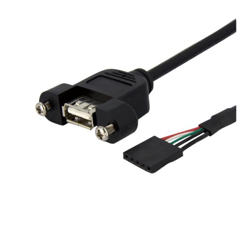 STARTECH  1 Ft Panel Mount USB Cable - USB A to Motherboard Header Cable