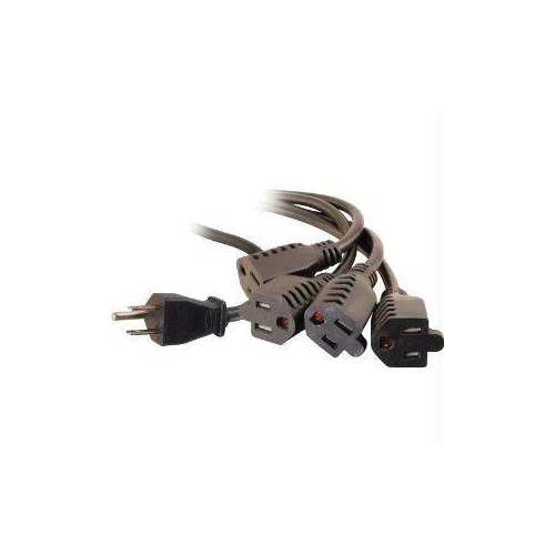 C2G 18in 16 AWG 1-to-4 Power Cord Splitter