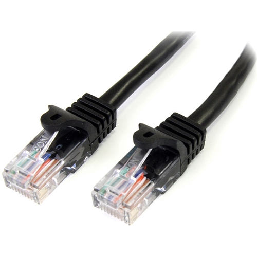 StarTech 100 ft Black Cat5e / Cat 5 Snagless Patch Cable 100ft