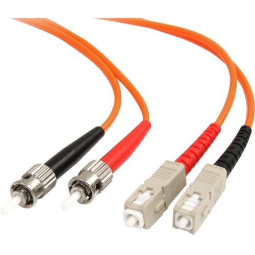 StarTech Multimode 62.5/125 Duplex Fiber Patch Cable - 2m - 2 x SC, 2 x ST - Duplex Fiber Cable Multimode External - Orange