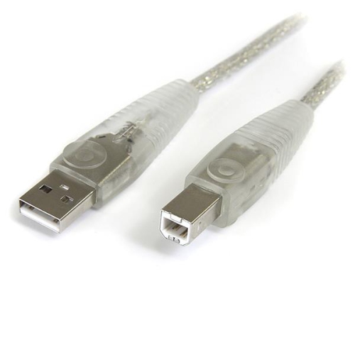 STARTECH  10 Ft Transparent USB 2.0 Cable - A to B - USB Cable - 10 Ft