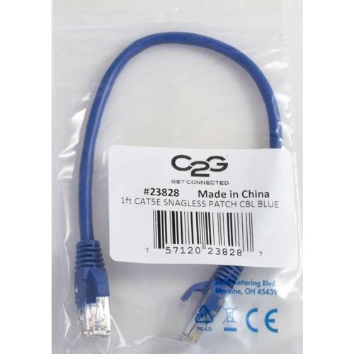 C2G 3ft Cat5e Snagless Unshielded Ethernet Network Patch Cable - Blue