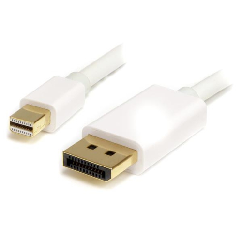 Image 1 of 2.. StarTech 2m White Mini DisplayPort to DisplayPort 1.2 Adapter Cable 4k