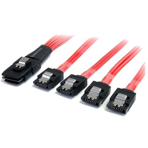 StarTech 1m Serial Attached SCSI SAS Cable - SFF-8087 to 4x Latching SATA