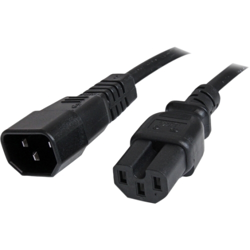 StarTech 3 ft 14 AWG Computer Power Cord - IEC C14 to IEC C15