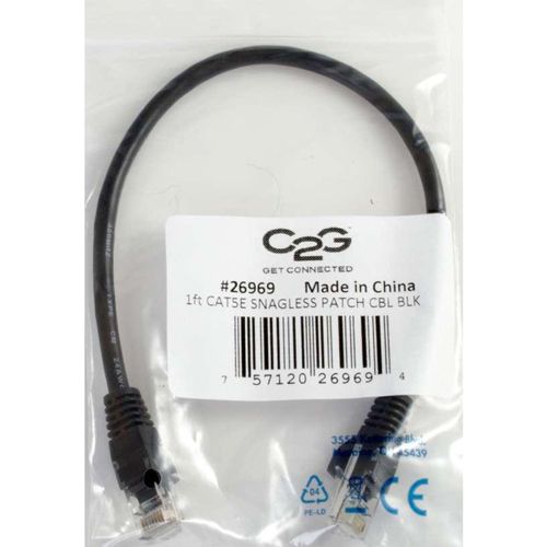 15ft Cat5e Snagless Unshielded Network Patch Cable - Black