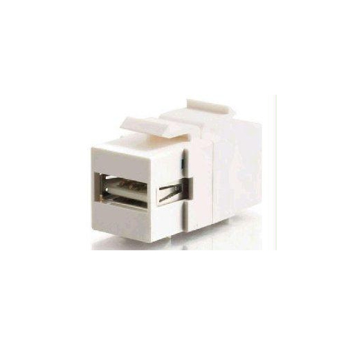 C2G 28751 Snap-In USB A/B Female Keystone Insert Module, TAA Compliant, White