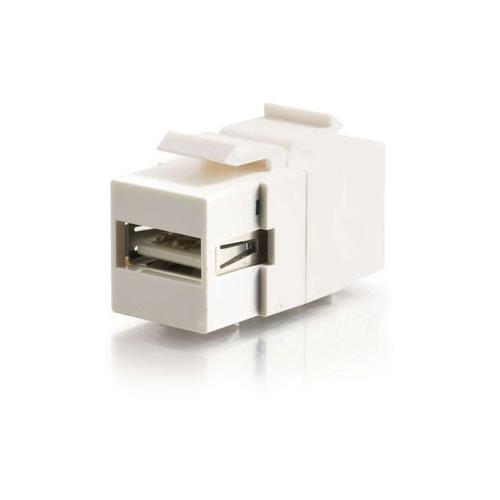 C2G 28751 Snap-In USB A/B Female Keystone Insert Module, TAA Compliant, White
